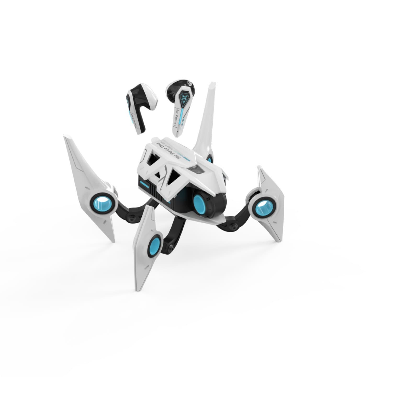 机甲风格的酷蓝牙耳机