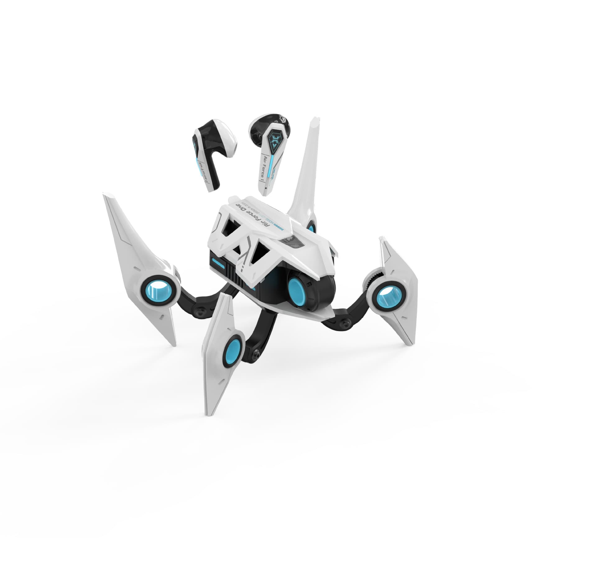 机甲风格的酷蓝牙耳机